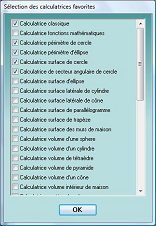 s�lection des calculatrices favorites