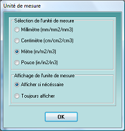 S�lection de l�unit� de mesure