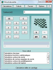 Calculatrice quantit� de dalle et de carrelage