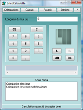 Calculatrice quantit�s pour papier peint