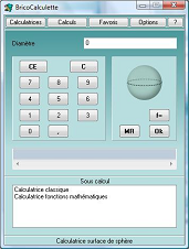 calculatrice surface de sph�re