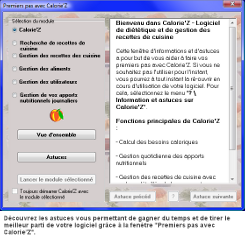 Astuces pour l'utilisation du logiciel et pour les r&eacute;gimes