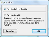 exportation de fiche de d�bit