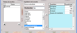 saisie des ingr&eacute;dients de la recette de cuisine