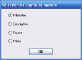 Vitrage-Pro s�l�ction de l'unit� de mesure