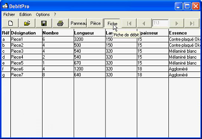 fiche de d�bit